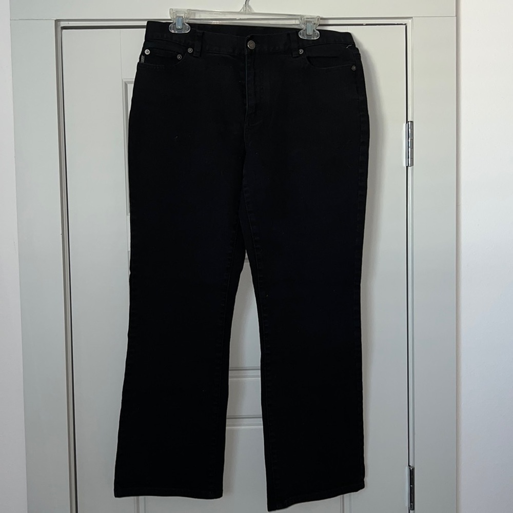 LAUREN Jeans Co. Ralph Lauren black 5 pocket mid rise jeans Sz 12 straight